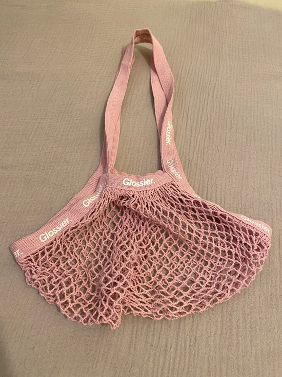 Glossier Handbags - Glossier Dusty Rose Mesh Shopper Tote